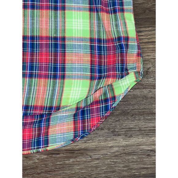 Ralph Lauren Short Sleeve Orange Green Red Plaid Button Down Blake Large‎ Shirt - Picture 3 of 7